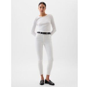 GAP High Rise Universal Legging Jeans White Stretch Size 00/24R #885148 MSRP $80